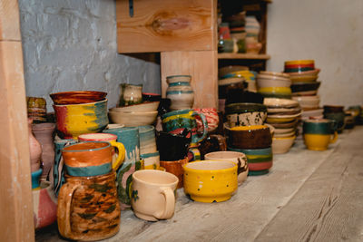 Containers on table