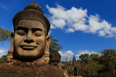 Close-up of statue against sky