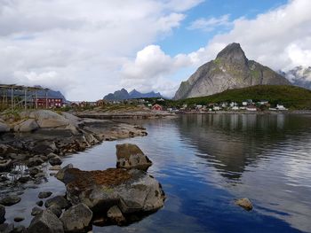 Panoramic view of lake against sky