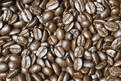 Full frame shot of roasted coffee beans