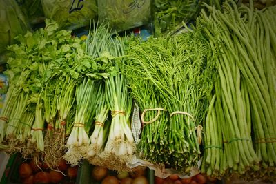 Close-up of vegetables for sale in market