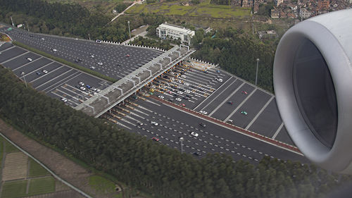 High angle view of city