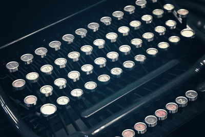 High angle view of typewriter