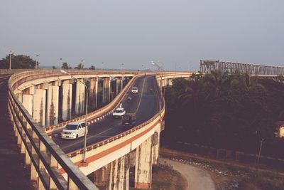 View of traffic on bridge