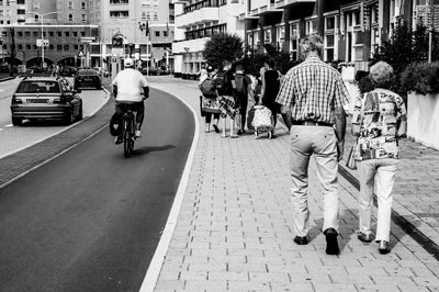 People walking on footpath