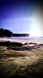 Scenic view of beach against sky