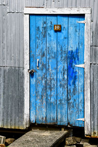 Closed door of old building