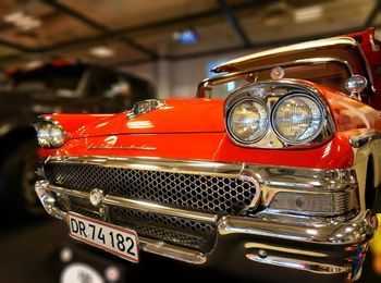 Close-up of red car