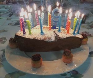 Close-up of cake on table