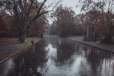 Scenic view of lake against sky during autumn