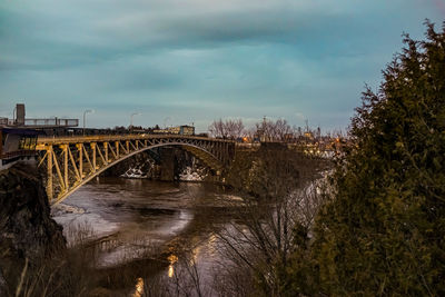 Bridge over river against sky