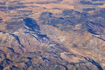 Aerial view of arid landscape