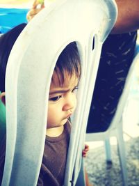 Portrait of cute girl looking away