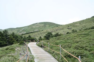 Scenic view of mountains against clear sky