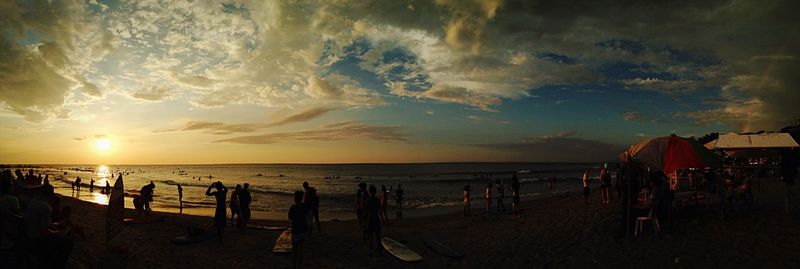 Scenic view of sea at sunset