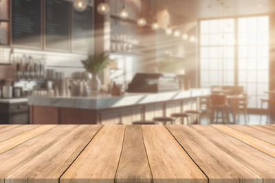 Close-up of wooden table