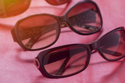 Close-up of sunglasses on table