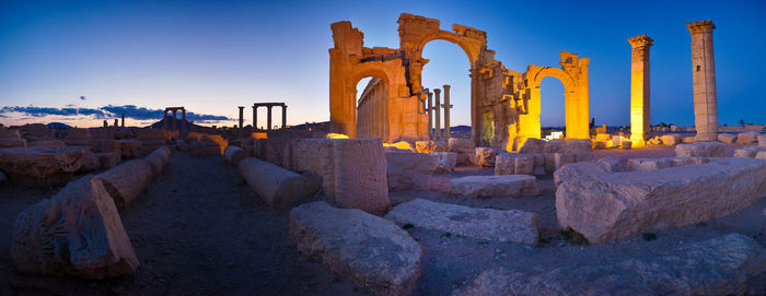 Panoramic view of historical building against sky