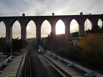 View of railroad bridge against sky