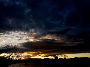 Silhouette of sky at night