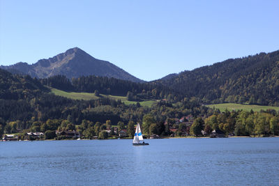 Scenic view of lake against mountains