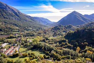 Scenic view of mountains against sky