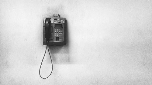 Telephone on wall