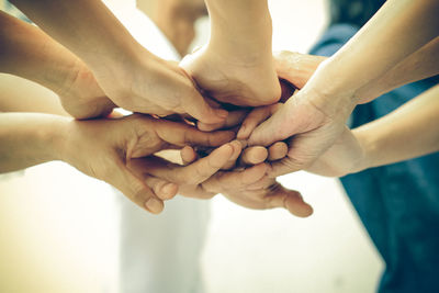 Close-up of woman hand