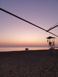 Scenic view of sea against clear sky during sunset