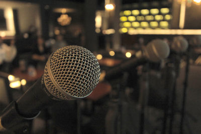 Close-up of microphone