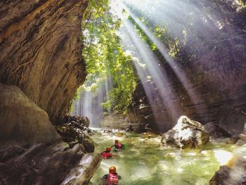 Scenic view of waterfall