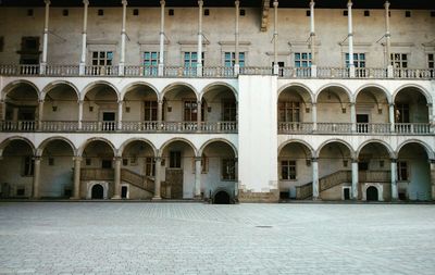 Facade of historic castle in krakow