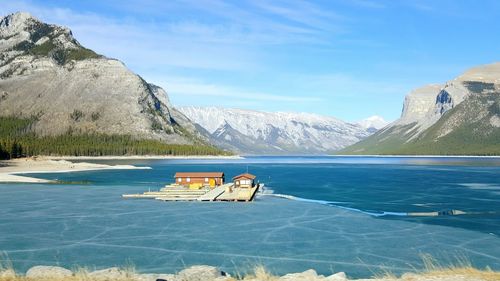 Scenic view of frozen lake