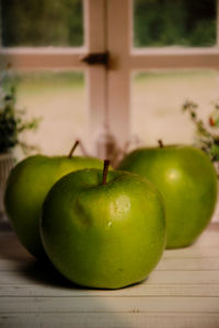 Close-up of apple on table
