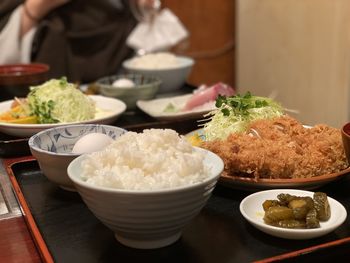 Food served on table