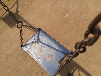 High angle view of chain swing