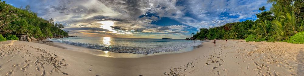 Panoramic view of beach against sky