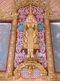 Low angle view of buddha in temple