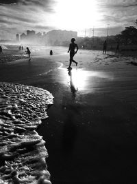 Scenic view of sea during sunset