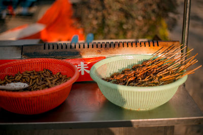 Close-up of food on table