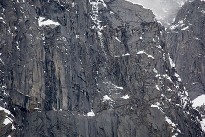 Close-up of snow on mountain