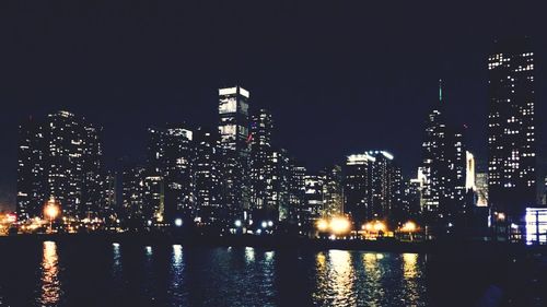 Illuminated city at night