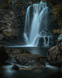 Scenic view of waterfall