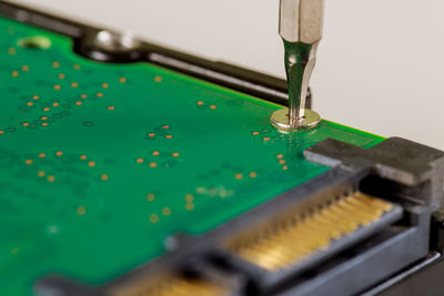 Close-up of machine part