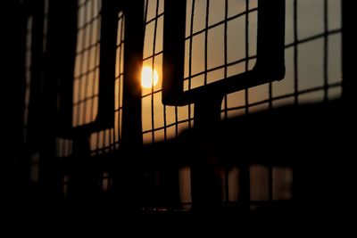 Close-up of silhouette window in building