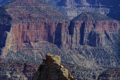 Low angle view of rock formations