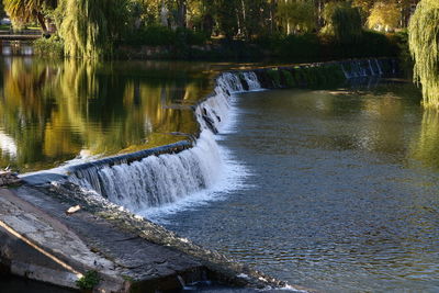 Scenic view of waterfall