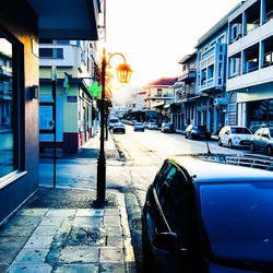 Cars parked in front of building