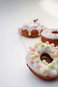 Close-up of cupcakes on table