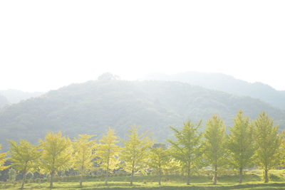 Scenic view of mountains against clear sky